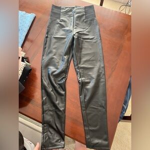 Black Leather Leggings. Size Small